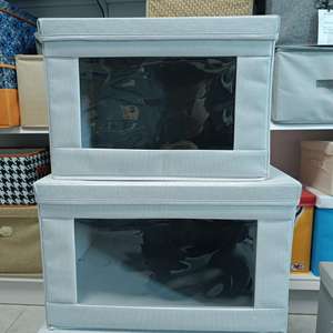 Boîte de rangement pliable NAGUAN en lin fin de haute qualité avec fenêtre transparente, série Real Shot pour la maison - Product Image 1