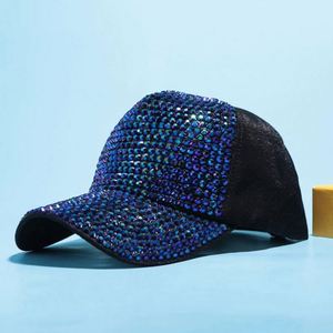 Nueva Gorra de Béisbol con Diamantes, Visera Curva, Gorra Trucker de Malla para Mujer, para Exteriores, con Pedrería - Product Image 4