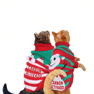 เสื้อกันหนาวคอเต่าลายคริสต์มาสสำหรับสุนัขและแมว ลายตุ๊กตาหิมะ  ไซส์เล็ก กลาง ใหญ่ XL เสื้อผ้าสัตว์เลี้ยงสำหรับฤดูหนาว  แบบถัก ดีไซน์น่ารัก - Product Image 1