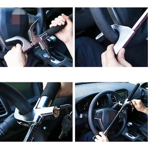 Verrou de <span class=keywords><strong>volant</strong></span> à double crochet haute sécurité, dispositif antivol rétractable et réglable universel pour <span class=keywords><strong>voiture</strong></span>, camion, SUV, véhicule - Product Image 5
