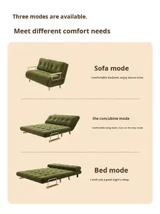 फ्रेंच रेट्रो शैली बिल्ली फ्लेक्स कार्यात्मक सोफे बिस्तर रहने वाले कमरे छोटे अपार्टमेंट फोल्डेबल दोहरी-उपयोग डबल सोफा लकड़ी फ्रेम <span class=keywords><strong>2</strong></span>-सीटर - Product Image 3