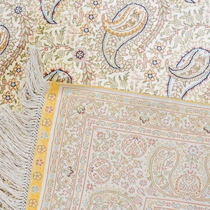 <span class=keywords><strong>Tappeto</strong></span> YILONG 152x213cm <span class=keywords><strong>Beige</strong></span> <span class=keywords><strong>Vintage</strong></span> Fatto a Mano in Seta Tabriz, <span class=keywords><strong>Tappeto</strong></span> Turco Antico per la Casa - Product Image 6