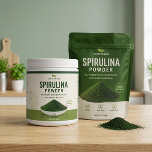 Poudre de spiruline de votre marque 1 kg, végétalienne, sans gluten, antioxydant naturel, soutien immunitaire, croissance des cheveux pour adultes - Product Image 1