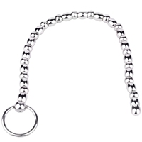 36 cm Acier inoxydable, Dilatateur urétral à billes lisses pour stimulation et massage de la prostate masculine, type œil de cheval
