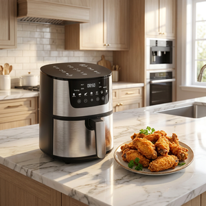 <span class=keywords><strong>Friteuse</strong></span> à air multifonction carrée moderne en acier inoxydable 7L à commande tactile avec pot antiadhésif, cuisinière électrique pour usage domestique - Product Image 1