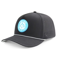 Topi Baseball 5 Panel HN10 Terlaris, Dapat Disesuaikan, Bahan Polyester, Pinggiran Melengkung, Tahan Air, Cepat Kering, Berlubang Laser, Tali, Unisex