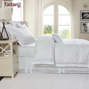Taitang lusso bianco Queen Size 100% cotone Set biancheria da letto Hotel tessuto biancheria da letto Queen Size - Product Image 6