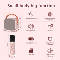 Nouveau Modèle 2025 Haut-Parleur Karaoké Mini Sans Fil et Microphone Portable pour la Maison, Fête BT, Cadeau pour Adultes et Enfants Chantant