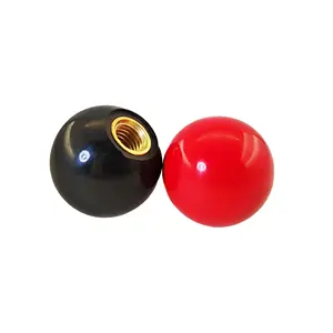 Bouton de boule de bakélite noir rouge en plastique de prix usine de 25mm