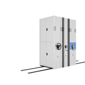 Archivador moderno de metal con manivela, estantes ajustables de uso comercial, diseño compacto, estantería de biblioteca móvil, cerradura de llave 4 - Product Image 6