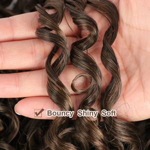 Extensions de cheveux Julianna en gros, lot de 9 pièces, fibres organiques bio-proteinées, tissage synthétique, mèches bouclées, ensemble de mèches - Product Image 4
