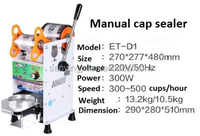 Machine à Sceller Manuelle de Qualité Supérieure pour Gobelets en Plastique (Jus, Lait, Aliments, Bubble Tea)