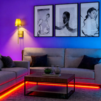 Lampe murale sans fil RGB avec télécommande, rechargeable, à intensité variable, sans câblage, pour salon, escalier, couloir, chambre à coucher
