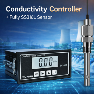 Digitaler Leitfähigkeitsregler EC TDS Messgerät mit 1.0 SS316 Hochtemperatur-Sonde zur Überwachung der Wassertechnik-Qualität bei hohen Temperaturen - Product Image 1