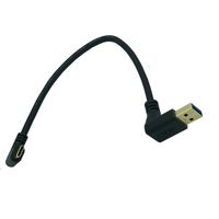 OEM court USB 3.1 Tipo C mâle câble de chargeur de données charge rapide 3.0 USB mâle à angle droit 90 degrés pour téléphones mobiles et appareils photo