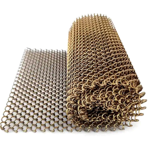 Maille de fil d'acier tissé avec revêtement PVD doré - Rideau métallique décoratif flexible - Product Image 2