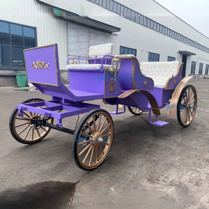 Factory Wholesale Romantic Dream purple Sightseeing Electric Horse Carriage Sightseeing Carriage for Business - Product Image 1