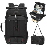 Sac à dos de voyage convertible 3-en-1 avec logo personnalisé, approuvé pour les vols, pour la randonnée, avec compartiment à chaussures séparé et port USB