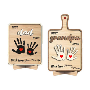 Wooden Wall Signs <b>Framed</b> Dad Grandpa Recipe Home Decoration Rustic Style 2Pcs Father's Day Gift - Product Image 5