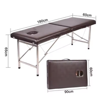 Pieds en acier inoxydable meubles de salon de gros couverture portable en cuir beauté spa table de massage pliable