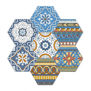 Carrelage en céramique moderne antidérapant à motif hexagonal pour villa (modèle Hex-PP023) - Product Image 1