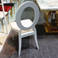 Best-seller Design blanc empilable Cuir PU Dos rond Velours Chaise de mariage pour hôtel, banquet, événement