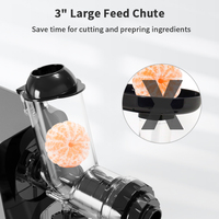 Slow Juicer met grote opening voor fruit, vertraagde persing, minder oxidatie, koudgeperste fruitsapmachine