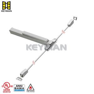 Dispositif de panique en acier inoxydable KEYMAN Barre de poussée double coupe-feu pour tige verticale Surface de porte de sortie Dispositif de sortie de tige verticale - Product Image 2