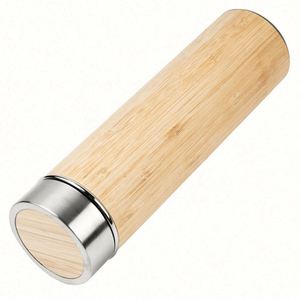 Wholesale Custom Double Wall Stainless Steel Eco-Friendly <b>Bamboo</b> Coffee Mug with Lid 350ml Silk <b>Screen</b> Printed - Product Image 3