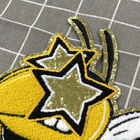 Patchs en chenille brodés en 3D personnalisés OEM avec fleurs et cœurs à paillettes pour chapeaux - Grande taille