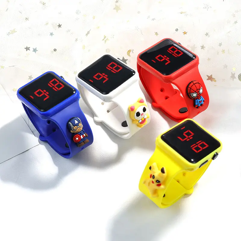 Relógio esportivo digital de silicone, pulseira eletrônica de silicone para crianças