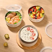 Récipient à déjeuner isolé de haute qualité pot de nourriture chaude 300ml en acier inoxydable sous vide Bento boîte à déjeuner pour enfants adultes avec poignée