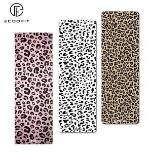 Léopard Panthère Animal Motif Anti-Dérapant Pliable Bio Eco Cheetah Imprimer Non Toxique Grand Tapis De Yoga En Caoutchouc Et Daim