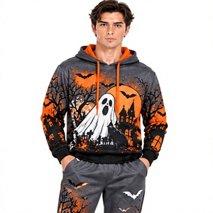 Conjunto Deportivo de Halloween para Hombre, Sudadera con Capucha, Pantalones de Chándal, Forro Polar Gráfico, Ropa Deportiva Informal de Invierno, Estilo Urbano - Product Image 3