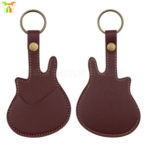 Estuche de cuero multicolor para púas de guitarra con llavero, bolsa de almacenamiento para púas de ukelele, mini clip para púas. - Product Image 2