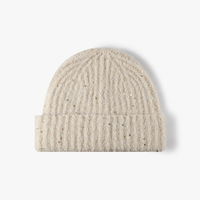 Bonnet côtelé pour femme, bonnet d'hiver en tricot doux, bonnet classique à revers pour temps froid, bonnet en tricot côtelé pour l'extérieur, OEM/ODM