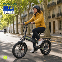 Vélo électrique pliable KOOLUX X12 20*4 pouces, pneus larges, cadre en alliage d'aluminium, portable, entrepôt UE Allemagne