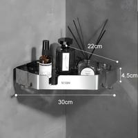 Étagère de douche d'angle triangulaire en acier inoxydable 304, fixation murale adhésive sans perçage, organisateur de salle de bain