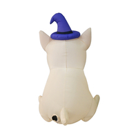 Decorazioni gonfiabili di Halloween Zukakii da 1,5 m con LED, zucca, cappello da strega, cane, per esterni, per feste, giardino, prato