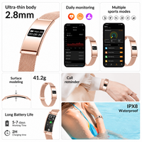 Bracelet intelligent ultra-fin avec écran, moniteur d'activité physique, moniteur de sommeil, étanche, bracelet de santé sportif pour hommes et femmes