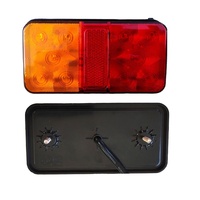 Feu arrière LED rectangulaire pour camions et remorques, 12V 24V, rouge ambre bicolore, fixation 2 boulons, universel pour camions et remorques - Vente chaude