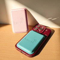 Porte-cartes magnétique personnalisé en cuir PU, porte-cartes magnétique puissant, portefeuille de téléphone magnétique, porte-cartes sécurisé en cuir, porte-cartes pour iPhone