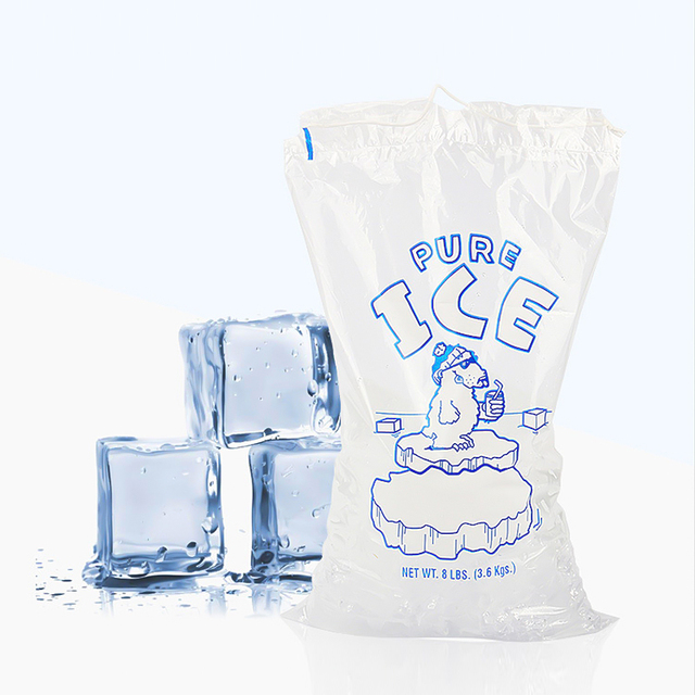 Custom Reusable Plastic Packaging Ice Hockey Cube Pop Bag with Drawstring