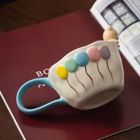 Tasse en céramique sous glaçure motif ours ballon de dessin animé, tasse à eau, lait, flocons d'avoine pour étudiant, tasse à café, cadeau souvenir exquis