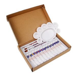 絵画ペイントセット工場卸売12色絵画顔料アート手描きDIYパレットとブラシセット - Product Image 5