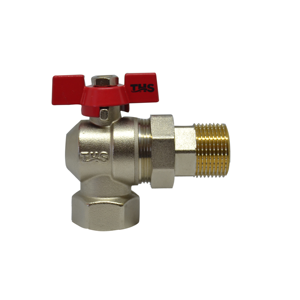 <b>Angle</b> Ball <b>Valve</b> 3/4" Butterfly Handle with Union | High Flow | THS Thermostyle® - Product Image 1
