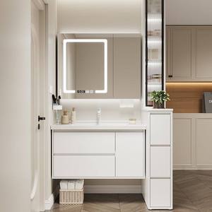 Customized waterproof <b>side</b> storage partition cabinet ceramic seamless basin honeycomb aluminum bathroom cabinet - Product Image 2