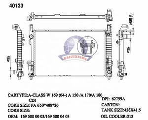Radiateur PA66 GF30 pour accessoires de voiture Benz Classe B Sports <span class=keywords><strong>Tourer</strong></span> W169 W245 W208 Radiateur 62799A 1695002103 1695000403 1695000003 - Product Image 2