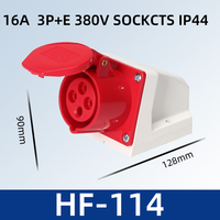 Prise électrique industrielle HFE IP44/IP67 110V 220V 380V 3 pôles 4p 5 broches 16A en cuivre avec boîtier en nylon PA