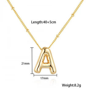 Nuovo Trendy 18k placcato <span class=keywords><strong>oro</strong></span> iniziale lettera collana pendente 26 A-Z in acciaio inox perline per gioielli da donna - Product Image 6